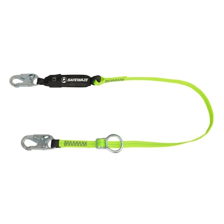 Safewaze Lanyard, 6 ft. Length, Snap Hook, Forged Steel, 1 Leg(s) FS455